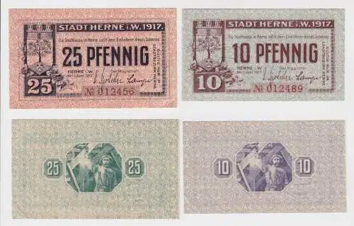 10 - 25 Pfennig Banknote Notgeld Stadt Herne in Westfalen 1.Juni 1917 (136377)