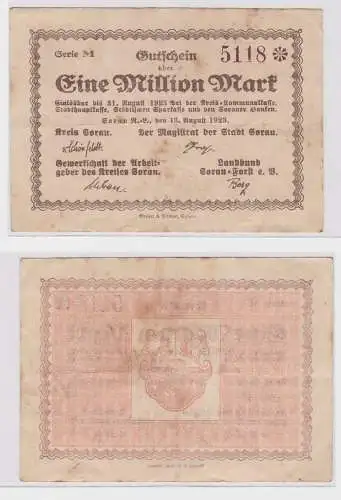 1 Million Mark Banknote Stadt Sorau 13.8.1923 (121208)