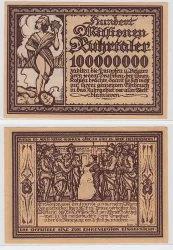 100 Million Ruhrtaler Banknote Spott bzw.Propaganda Schein um 1923 (136751)