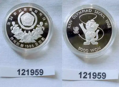 5000 Won Silber Münze Korea Olympiade 1988 Seoul 1986 (121959)