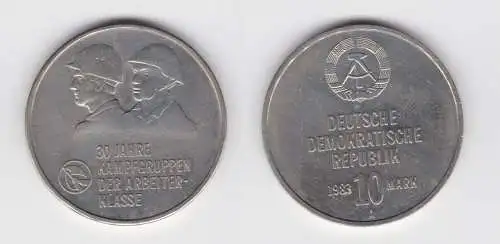 DDR Gedenk Münze 10 Mark 30 Jahre Kampfgruppen der Arbeiterklasse 1983 (136466)
