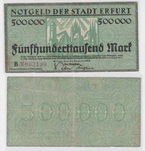500000 Mark Banknote Stadt Erfurt 20.8.1923 (121738)