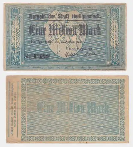 1 Million Mark Banknote Stadt Heiligenstadt 22.8.1923 (122095)