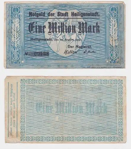 1 Million Mark Banknote Stadt Heiligenstadt 22.8.1923 (122117)