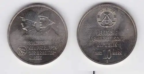 DDR Gedenk Münze 10 Mark 30 Jahre Kampfgruppen der Arbeiterklasse 1983 (137132)