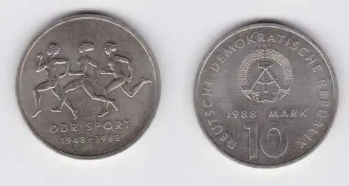 DDR Gedenk Münze 10 Mark 40 Jahre DDR Sport 1988 vz (136796)