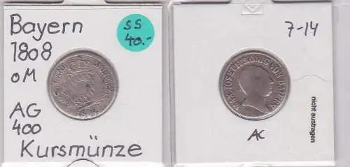 6 Kreuzer Silber Münze Bayern 1808 (121697)