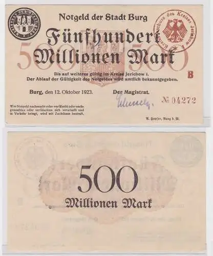 500 Millionen Mark Banknote Stadt Burg 12.10.1923 (121425)