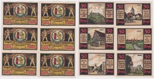6 Banknoten Notgeld Stadt Heldburg 1921 (120400)