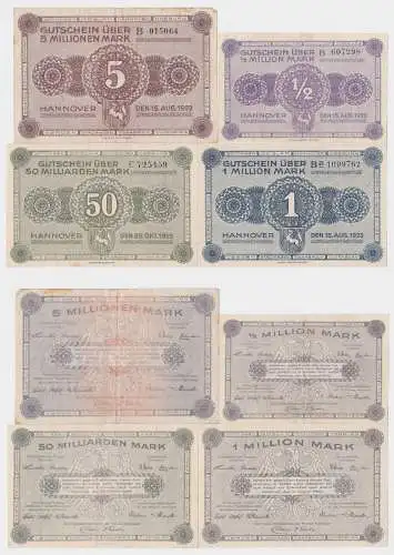4 Banknoten Inflation Hannover Handwerkskammer 1923 (120900)