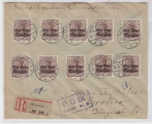 26982 seltener R-Brief General Gouvernement Warschau 30.7.1918