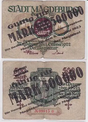 500000 Mark Banknote Stadt Magdeburg 6.8.1923 (121534)