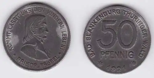 50 Pfennig Eisen Wertmarke Bad Blankenburg Thüringer Wald 1921 F.Fröbel (120467)