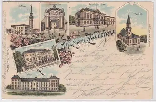 74321 Ak Lithographie Gruß aus Züllichau Sulechów Kaserne usw. 1896