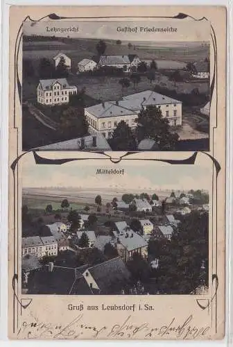 44081 Mehrbild Ak Gruß aus Leubsdorf Lehngericht, Gasthof Friedenseiche um 1910