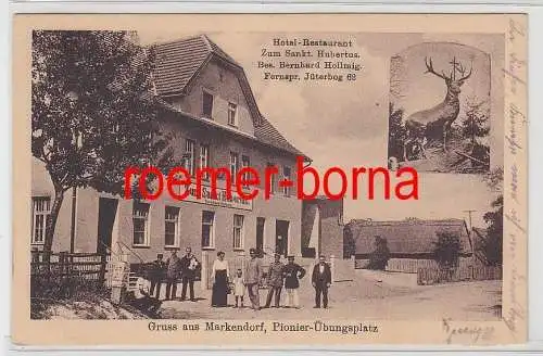 78284 Feldpost Ak Gruss aus Markendorf Pionier Übungsplatz Hotel Restaurant 1915