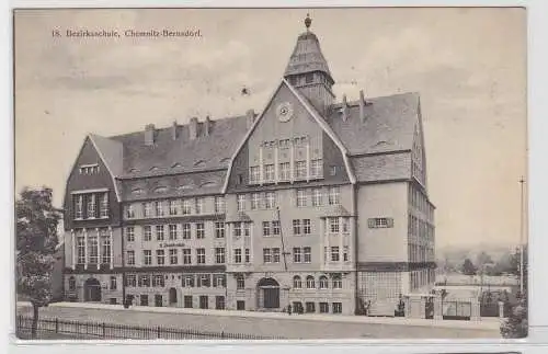 92655 Ak 18.Bezirksschule Chemnitz Bernsdorf 1913