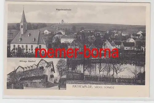 76473 Mehrbild Ak Rathewalde Mittags Gasthof und Napoleonslinde um 1920