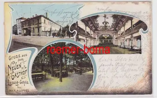 86783 Ak Gruss aus dem neuen Gasthof Leipzig Gohlis 1905