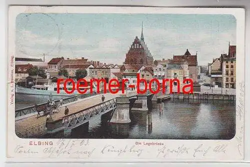 77105 Ak Elbing Elbląg Die Legebrücke 1903