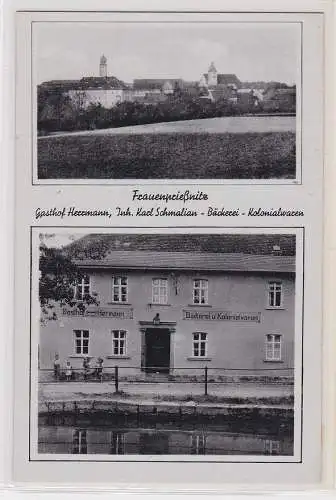 88873 Mehrbild Ak Frauenprießnitz Gasthof Herrmann Bäckerei, Kolonialwaren