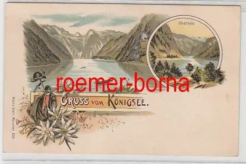 77088 Ak Lithografie Gruss vom Königsee um 1900