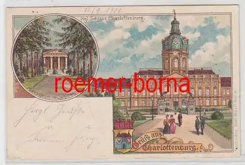 77093 Ak Lithografie Gruss aus Charlottenburg Kgl. Schloss, Mausoleum 1900