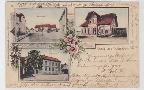 85580 Mehrbild Ak Gruß aus Schernberg Bahnhofsrestaurant 1904