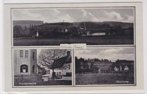 88766 Mehrbild Ak Billroda (Finne) Dorfstraße, Mühlweg um 1940