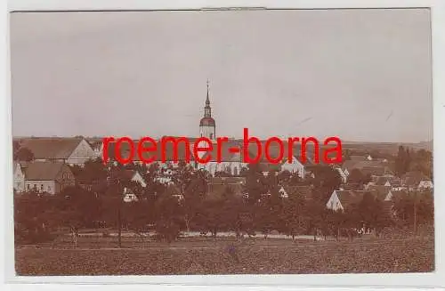 76347 Foto Ak Schrebitz Gesamtansicht mit Kirche um 1920