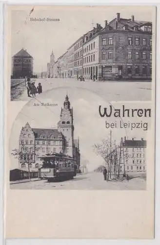 60384 Mehrbild Ak Wahren bei Leipzig Bahnhofstrasse 1909