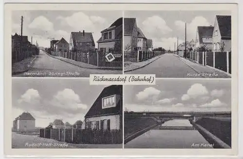 67680 Mehrbild Ak Rückmarsdorf (Bahnhof) kurze Straße, am Kanal usw. um 1940