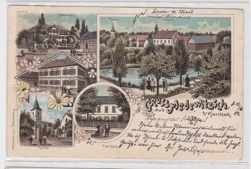 11493 Ak Lithographie Gruß aus Medewitzsch bei Kieritzsch Gasthof usw. 1903