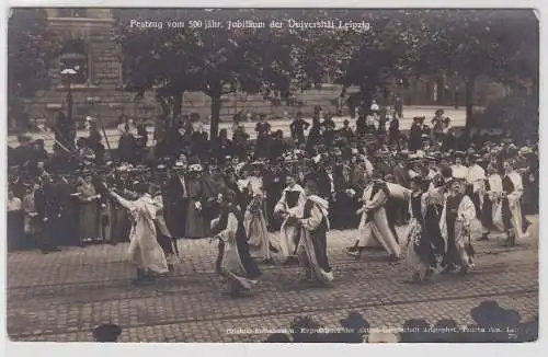84875 Foto Ak Festzug vom 500jährigen Jubiläum der Universität Leipzig 1909