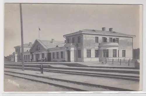 06666 Foto Ak Meitene Bahnhof f. Eisenbahnlinie Jelgava-Meitene Lettland um 1910