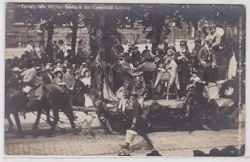 72497 Foto Ak Festzug vom 500jährigen Jubiläum der Universität Leipzig 1909