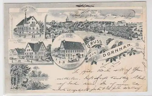 52185 Lithographie Ak Gruss aus Dornhan - Villa Wider, Gasthaus zur Sonne 1906