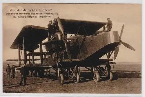 14807 Ak Aus der deutschen Luftbeute - englisches Grossflugzeug um 1910