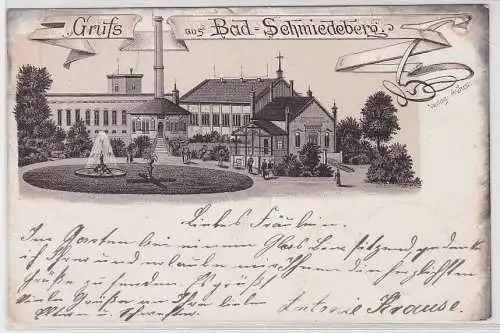 05834 AK Gruß aus Bad Schmiedeberg - Städtisches Eisen Moorbad 1898
