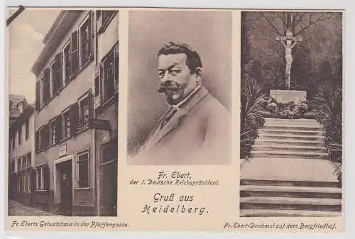 03223 AK Gruß aus Heidelberg - Fr. Ebert 1. deutscher Reichspräsident