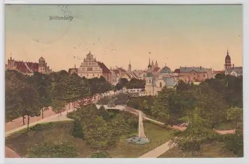 77713 Ak Wittenberg - Straßenansicht mit Parkpartie 1908