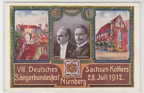 52929 AK VIII. Deutsches Sängerbundesfest Nürnberg - Sachsen-Vereinigung 1912