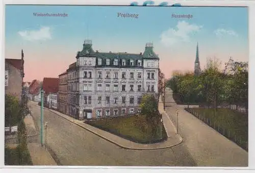 53385 AK Freiberg - Wasserturmstraße, Hornstraße, Straßenansicht um 1920