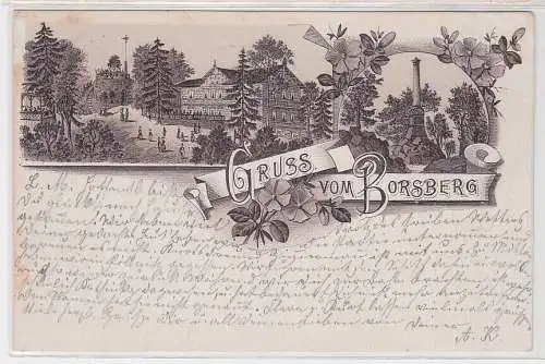 66839 Ak Lithographie Gruß vom Borsberg 1896