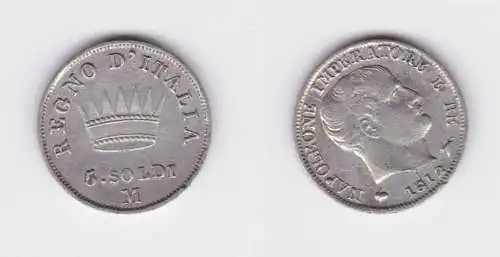 5 Soldi Silber Münze Italien-Königreich (unter Napoleon) 1812 M ss (153110)