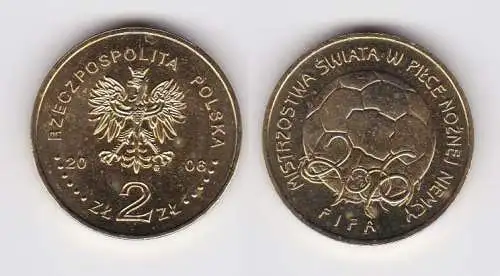2 Zloty Messing Münze Polen FIFA Fussball WM in Deutschland 2006 (115562)
