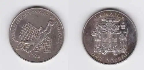 1 Dollar Kupfer Nickel Münze Jamaica Fussball WM 1982 (119785)