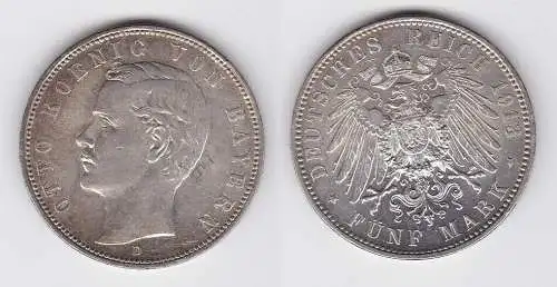 5 Mark Silbermünze Bayern König Otto 1913 Jäger 46 vz (150545)