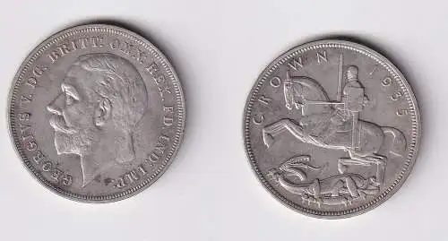 1 Crown Silber Münze Großbritannien Georg V. 1935 vz (154154)