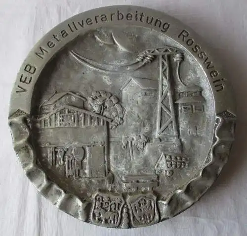 DDR Schmuckteller Wandteller VEB Metallverarbeitung Rosswein (111493)